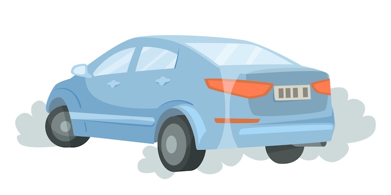 A Car Burning Oil