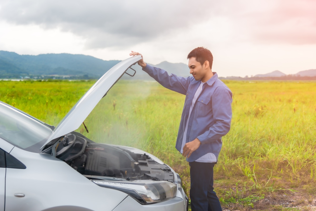 Car burning oil