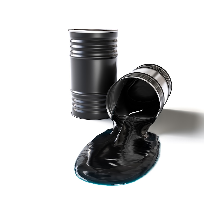 Crude oil pouring from 3d drum